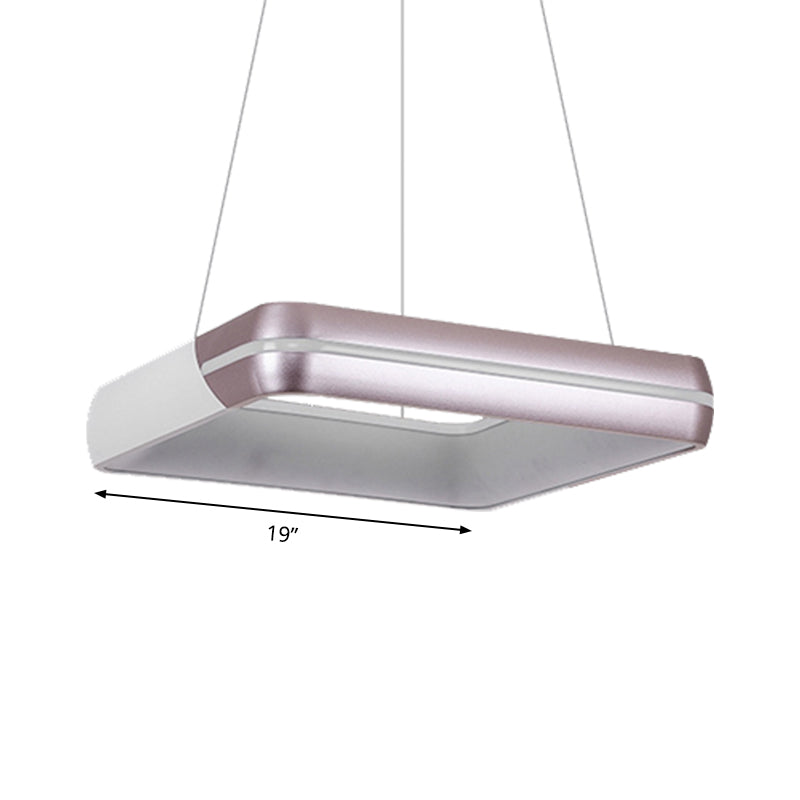 Modern LED Rose Gold Ring Pendant Light, Metal Hanging Fixture for Dining Room - 18"/19"/21.5"/30" Wide