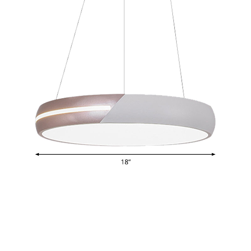 Modern LED Rose Gold Ring Pendant Light, Metal Hanging Fixture for Dining Room - 18"/19"/21.5"/30" Wide