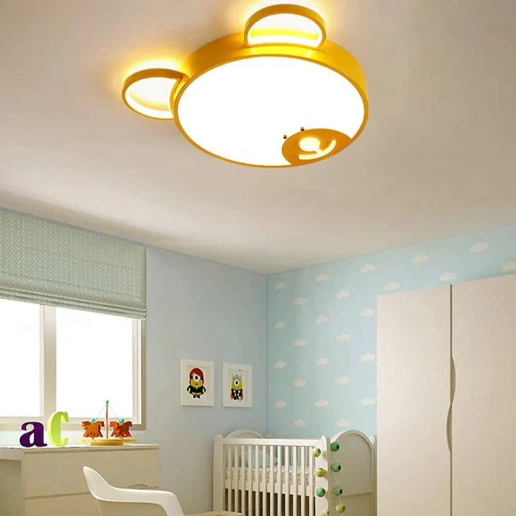 Creative Bear-Shaped LED Ceiling Lamp for Bedroom and Study