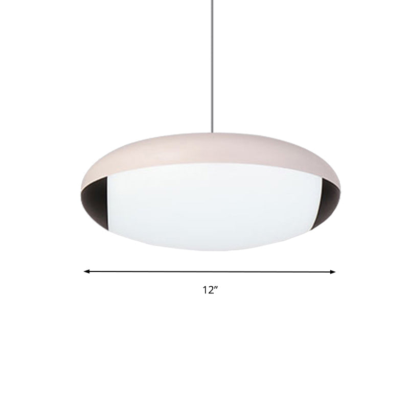 Sleek White Elliptical LED Pendant Lamp for Dining Room