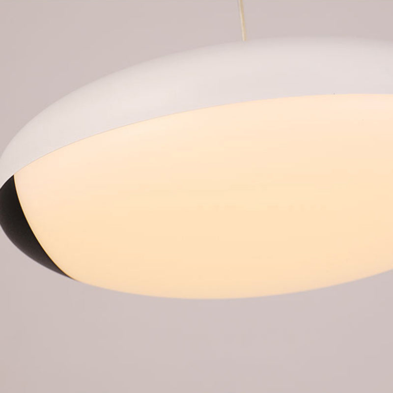Sleek White Elliptical LED Pendant Lamp for Dining Room