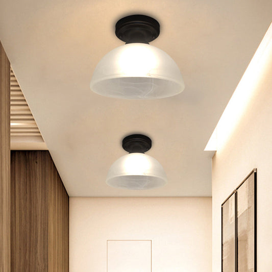 Traditional Black Ceiling Flush Mount with Frosted Glass Head