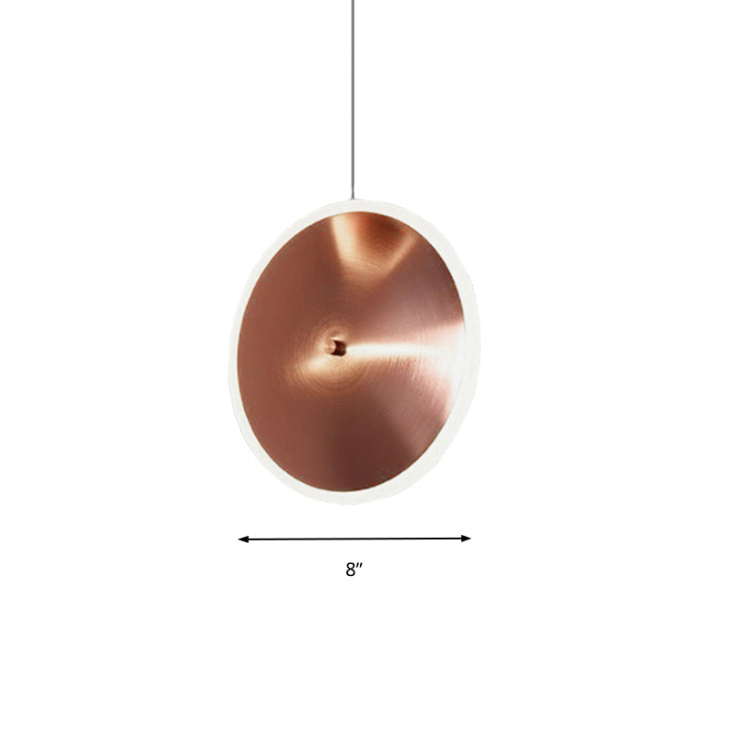 Rose Gold Disc LED Pendant Light in Warm/White - 8/12/16"W