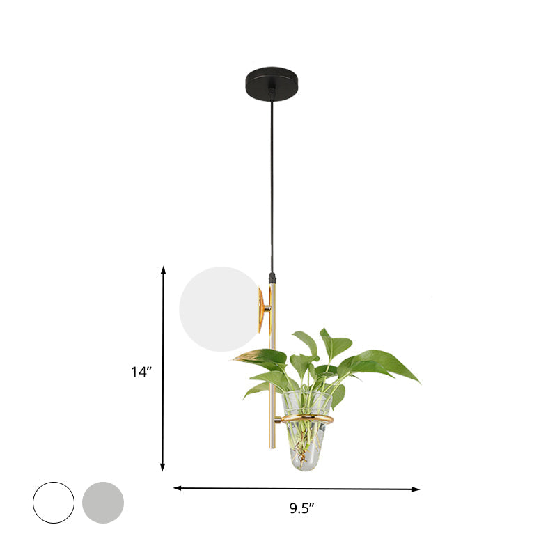 Plafonnier LED rétro en métal noir/doré avec abat-jour en verre
