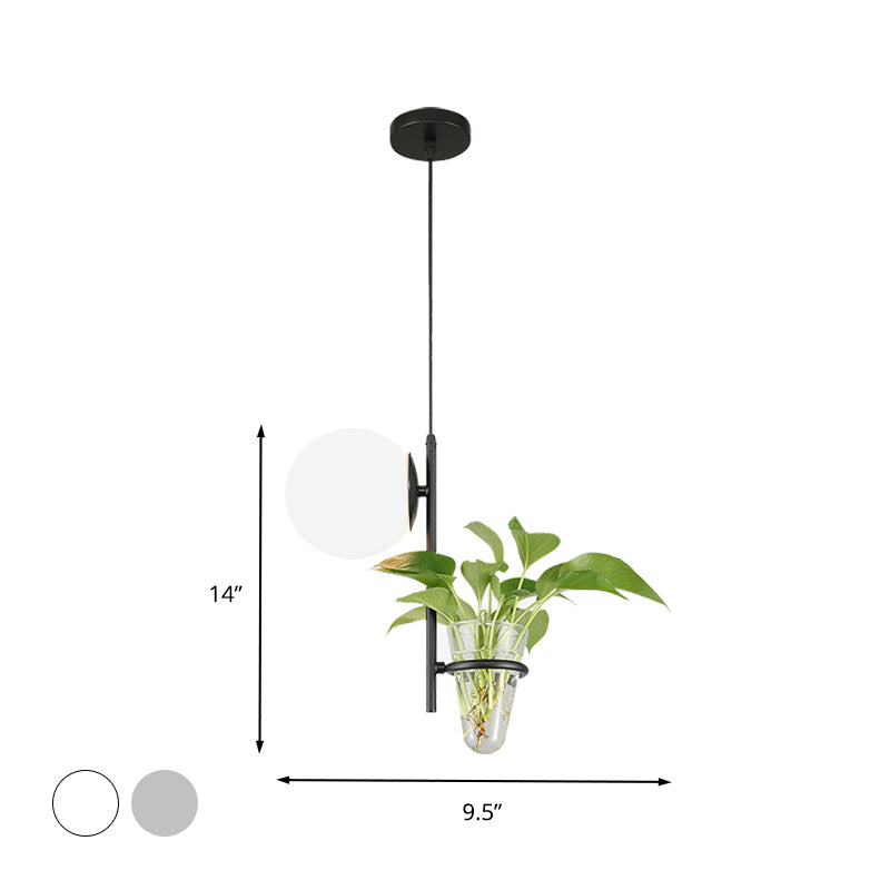 Plafonnier LED rétro en métal noir/doré avec abat-jour en verre