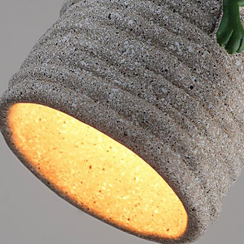 Suspension industrielle Frog Deco en laiton/noir/gris pour bars - Lampe en ciment et résine