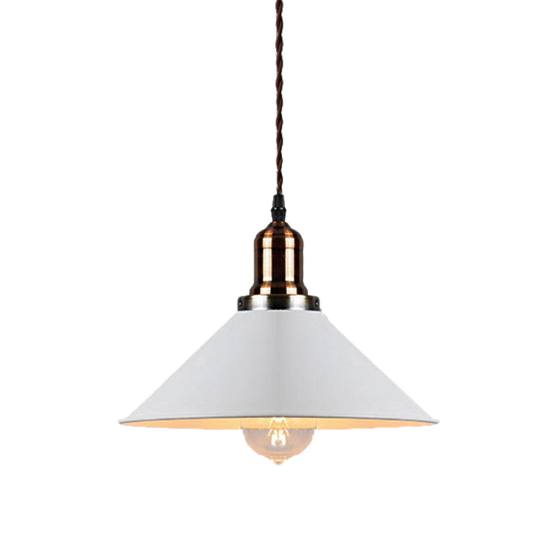 Stylish Cone/Saucer/Dome Shade Pendant Light for Restaurants - White Metal Hanging Pendant