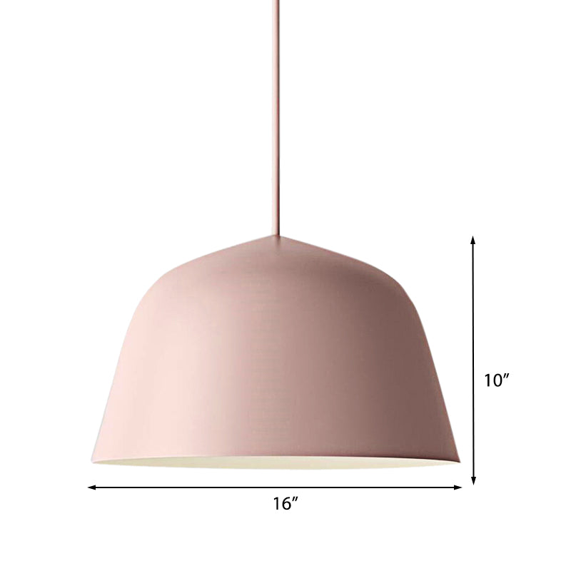 Lampe suspendue en métal à 1 lampe de style nordique en forme de dôme, noire/verte, pour chambre à coucher
