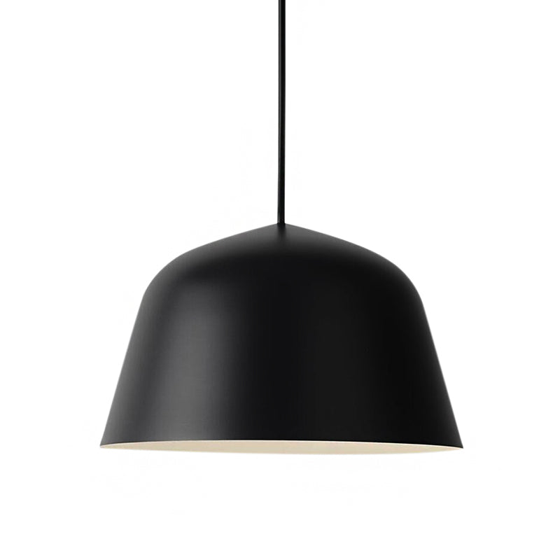 Lampe suspendue en métal à 1 lampe de style nordique en forme de dôme, noire/verte, pour chambre à coucher