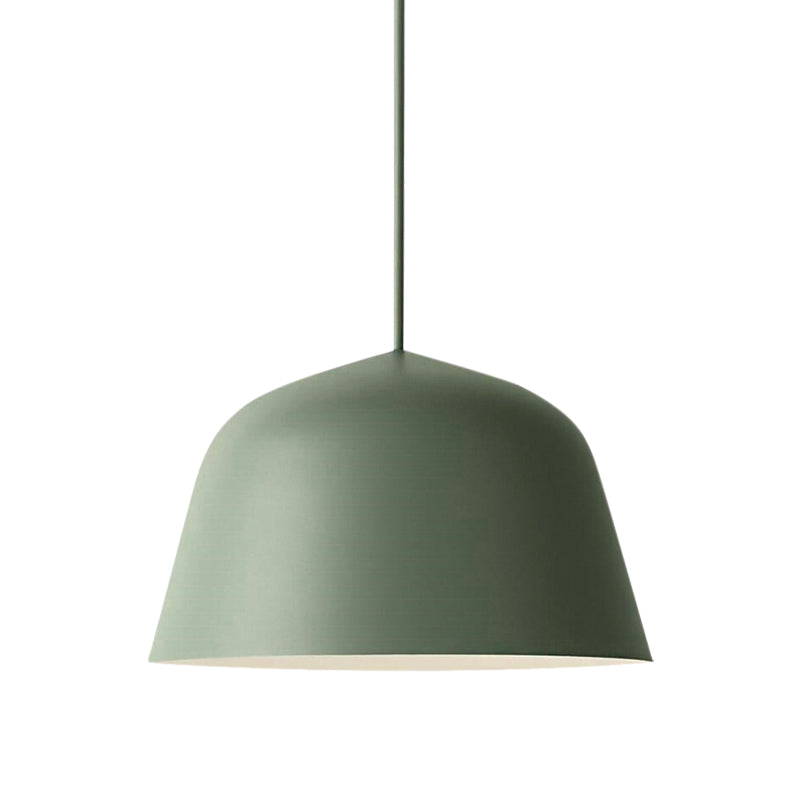 Lampe suspendue en métal à 1 lampe de style nordique en forme de dôme, noire/verte, pour chambre à coucher