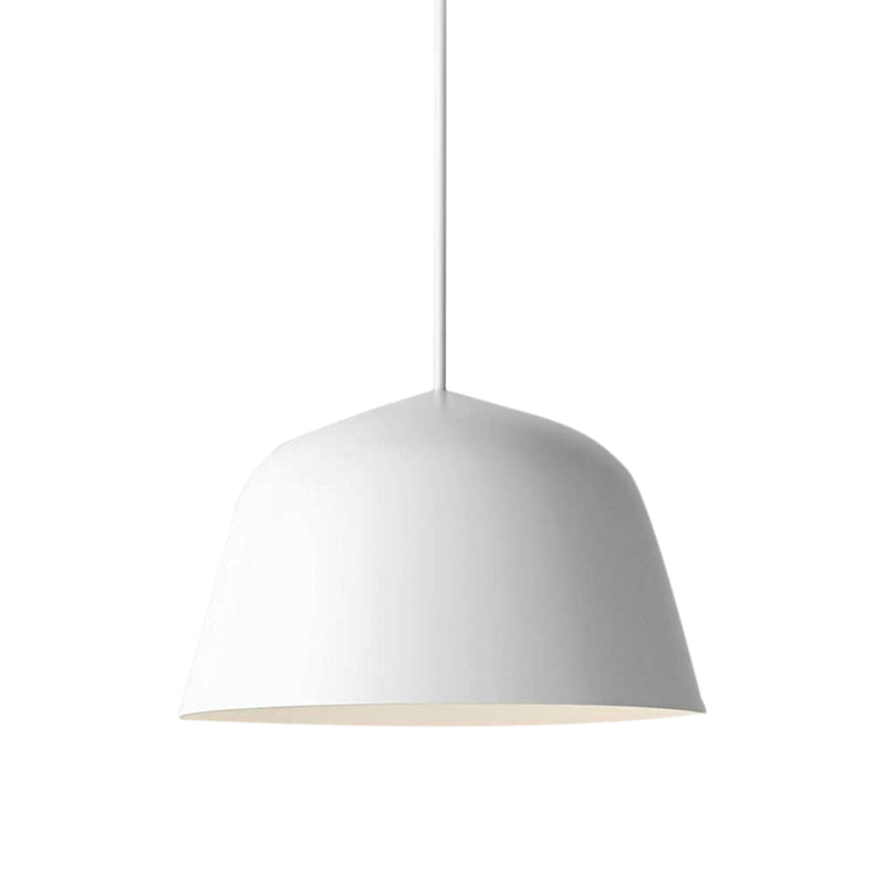Lampe suspendue en métal à 1 lampe de style nordique en forme de dôme, noire/verte, pour chambre à coucher