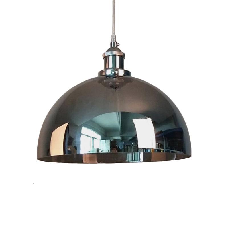 Mirrored Glass Pendant Ceiling Light In Chrome - Vintage Globe/Bowl/Dome Design