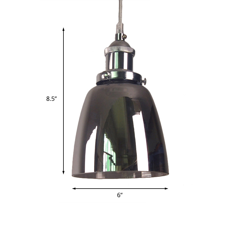 Mirrored Glass Pendant Ceiling Light In Chrome - Vintage Globe/Bowl/Dome Design