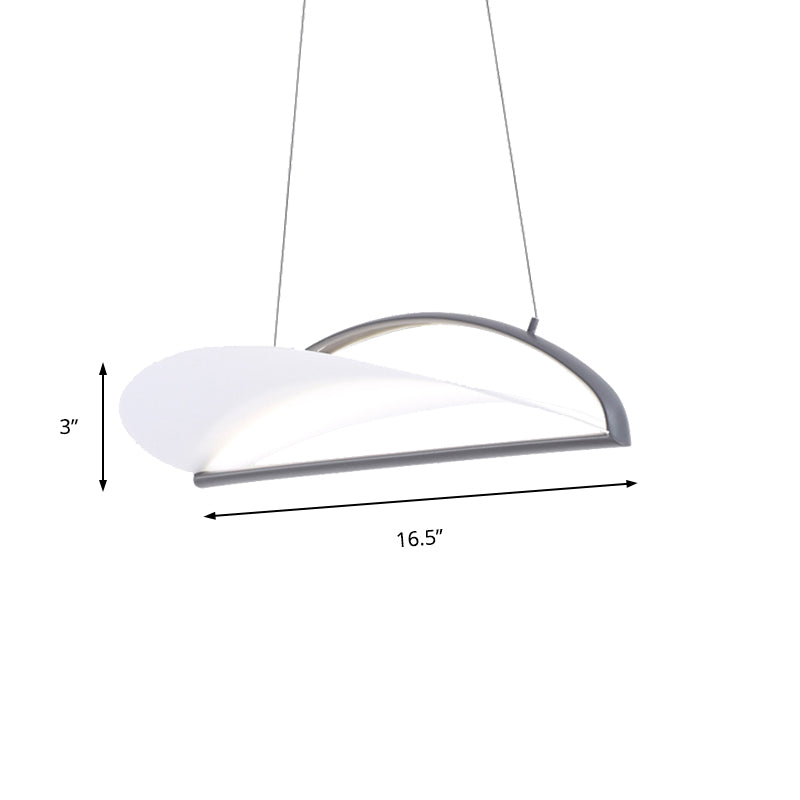 Modern Ultra Thin LED Pendant Ceiling Lamp, Grey/White, 16.5"/23.5" Wide