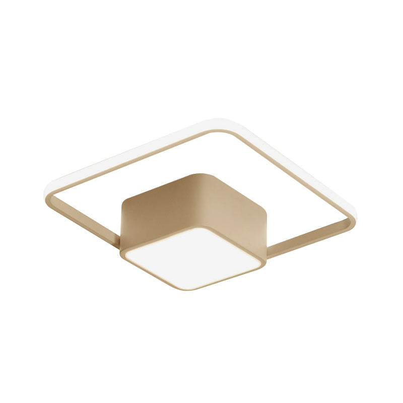 Modern LED Acrylic Ceiling Light - Square and Block Design - 18"/21.5"/25.5" Wide - Flush Mount - Warm/White/Natural Light