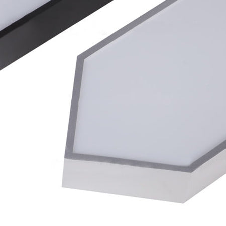 Modern Metal Linear Pendant Lighting with LED, White/Black/Silver, Hanging Lamp Kit in Multiple Light Options and Widths