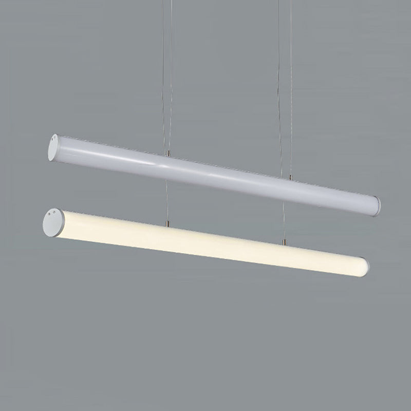 Modern LED Silver Tube Suspension Lamp: Hangable Metal Ceiling Pendant Light (White/Warm/Natural)