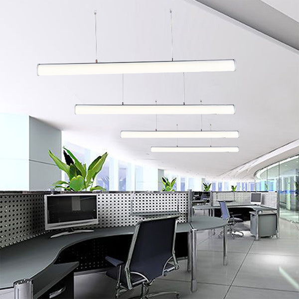 Modern Led Silver Tube Suspension Lamp - Stylish Hanging Pendant Light In Multiple Options