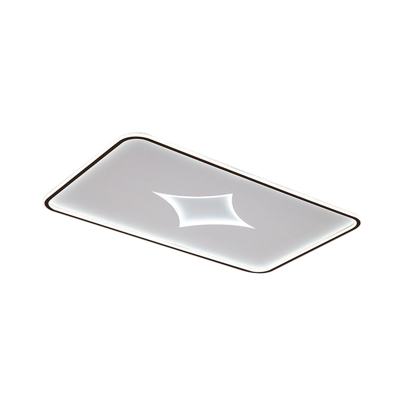 Modern Metallic LED Flush Ceiling Light in Black/Gold - Round/Rectangle, White Light - Available in 3 Sizes