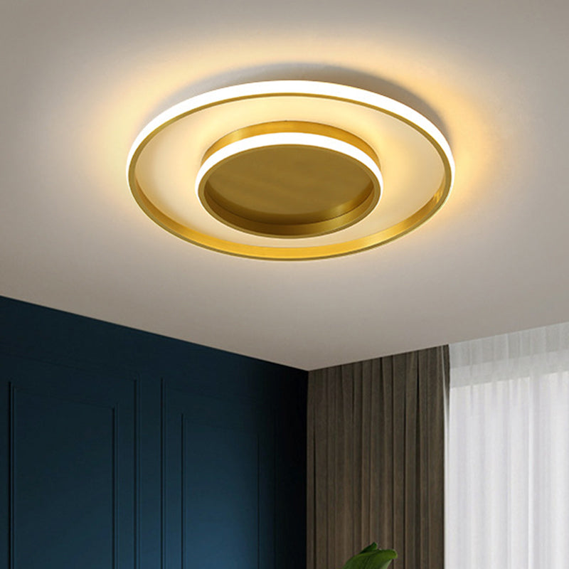 Minimalist Gold LED Flush Mount Ceiling Light in Three Colors