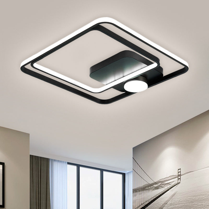 16/19.5 Modern Metallic Black/Gold Led Flush Mount Ceiling Light Fixture