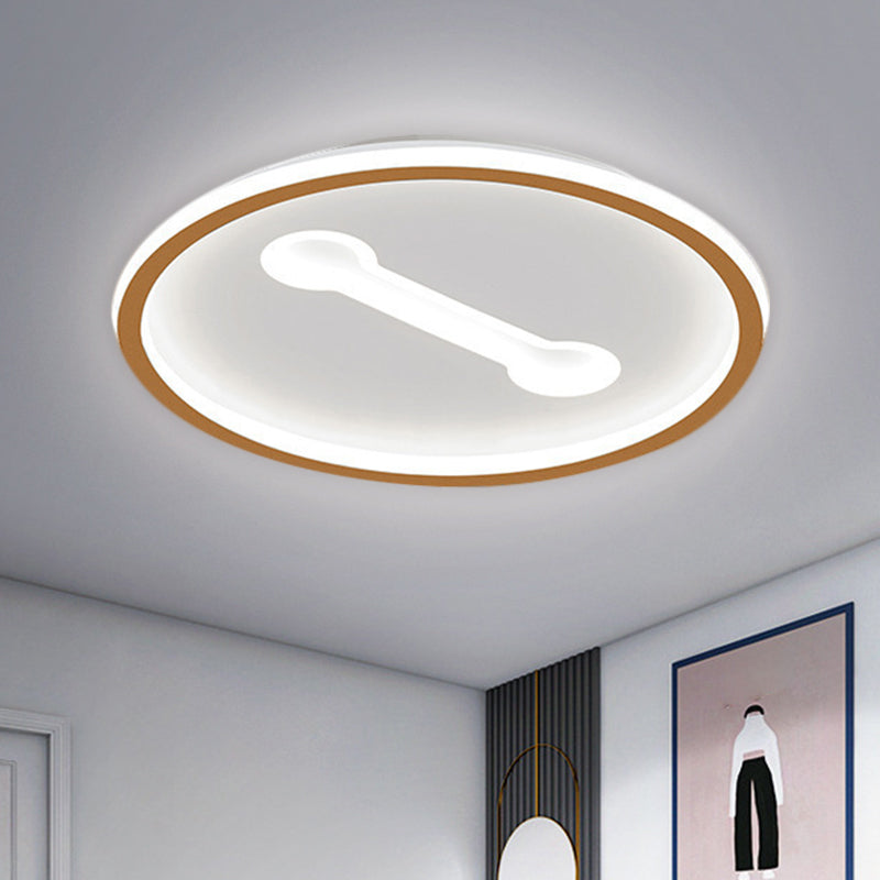 Ultra-Thin Round Metallic Flush Light, Nordic Black/Gold LED Flush Mount Fixture, Warm/White Light, 16"/19.5" Dia