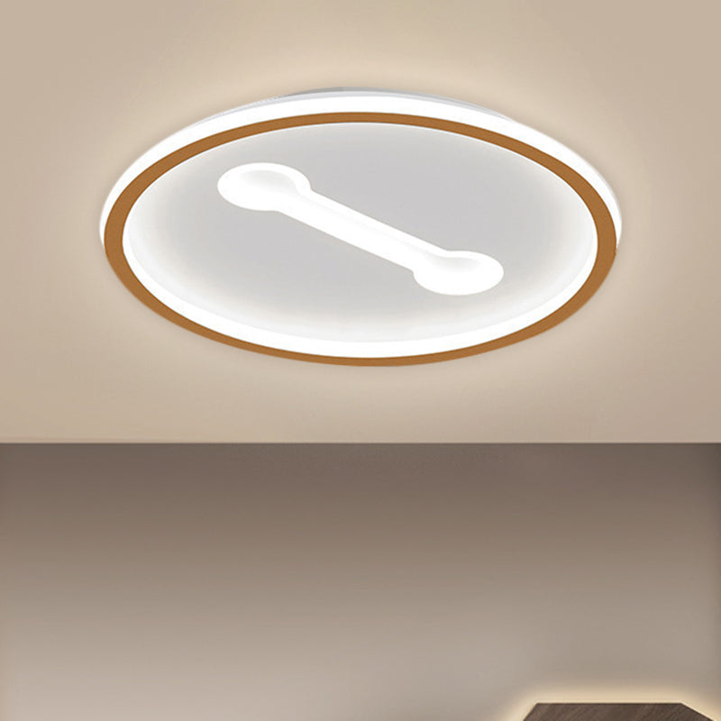 Ultra-Thin Round Metallic Flush Light, Nordic Black/Gold LED Flush Mount Fixture, Warm/White Light, 16"/19.5" Dia