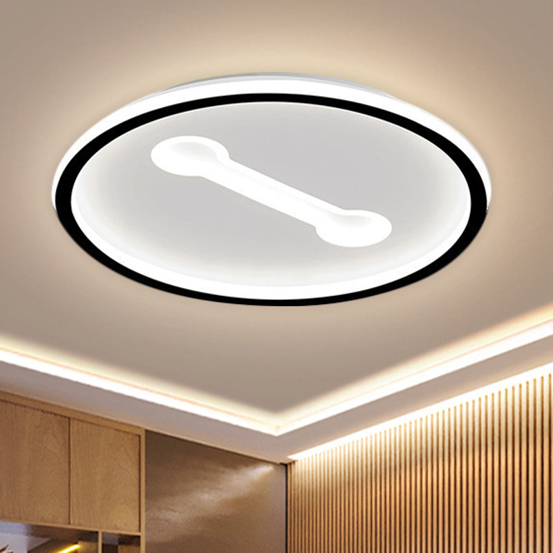 Ultra-Thin Round Metallic Flush Light, Nordic Black/Gold LED Flush Mount Fixture, Warm/White Light, 16"/19.5" Dia