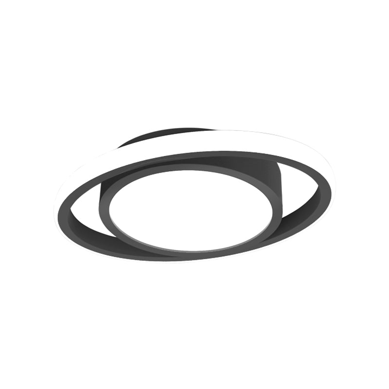 Customizable Flush Mount Metal LED Ceiling Fixture - Drum & Circle Design in Black/Gray/Gold (7-Day Customization)