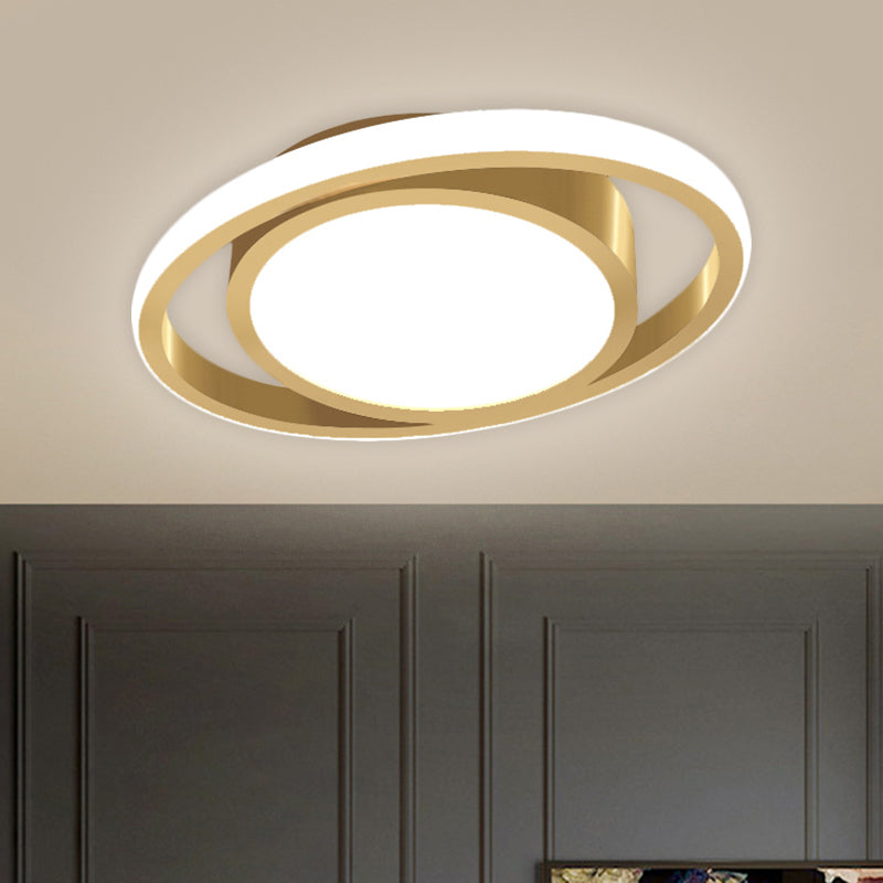 Customizable Flush Mount Metal LED Ceiling Fixture - Drum & Circle Design in Black/Gray/Gold (7-Day Customization)