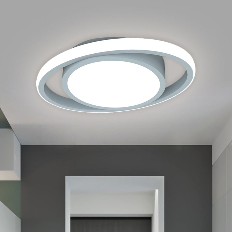 Customizable Flush Mount Metal LED Ceiling Fixture - Drum & Circle Design in Black/Gray/Gold (7-Day Customization)