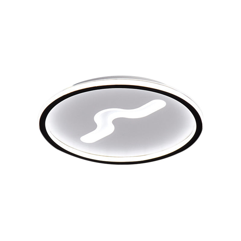 Plafonnier LED moderne avec abat-jour métallique - Plafonnier ultra fin en noir/doré - Lumière chaude/blanche