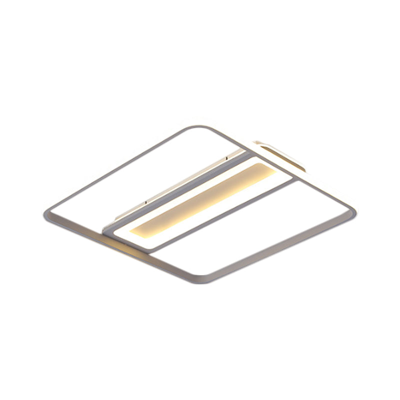 Plastic Flush Ceiling Light - Nordic Design, LED, 16"/19.5" Width, White/Warm Light