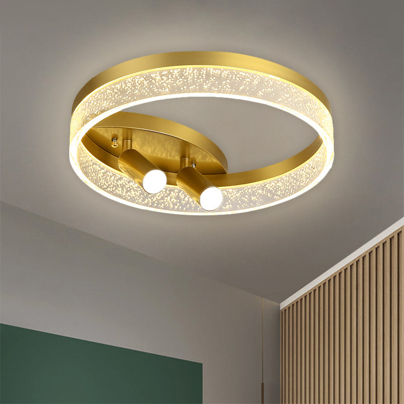 Spot encastré à LED rond doré de style moderne - Lumière chaude/blanche, largeur 16"/19,5"