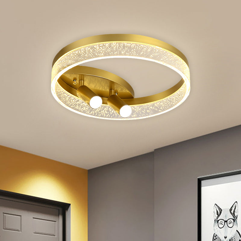 Spot encastré à LED rond doré de style moderne - Lumière chaude/blanche, largeur 16"/19,5"