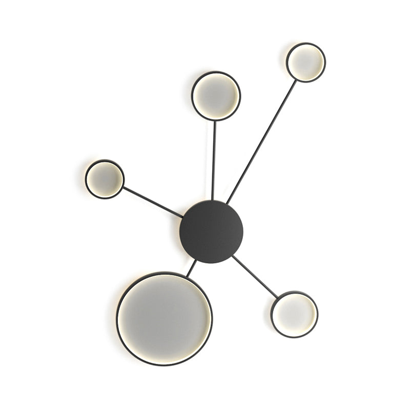 Modern Spoke Design LED Flush Mount Acrylic Ceiling Light in Black/White – Warm/White Illumination