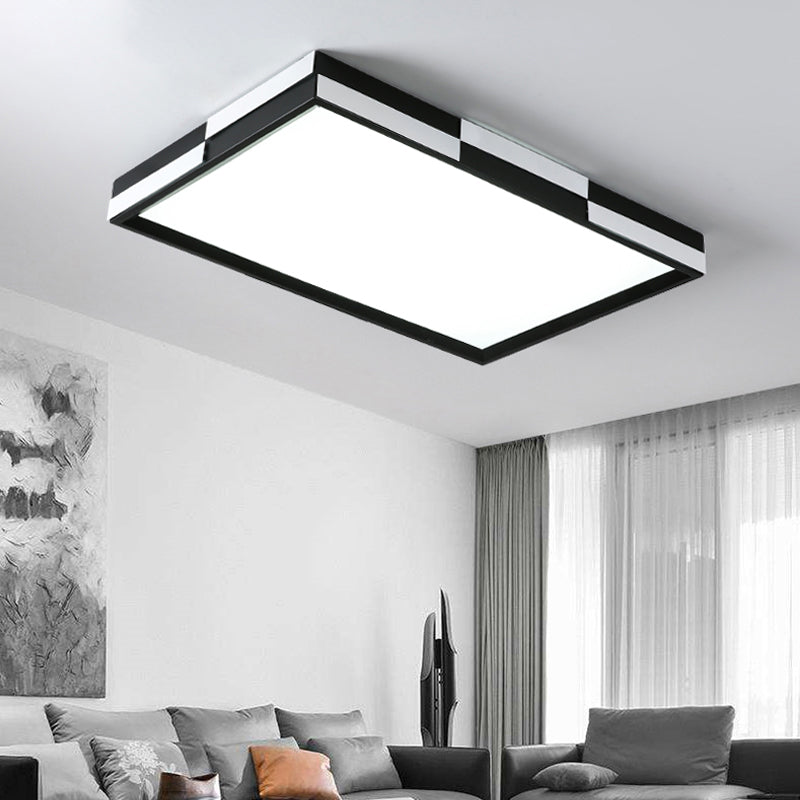 Plafonnier LED moderne en acrylique noir, lumière chaude/blanche, 16"/19,5"/37,5" de large