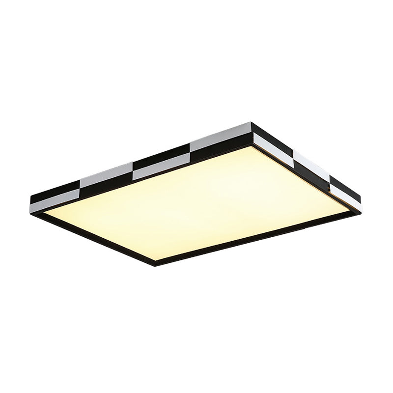 Plafonnier LED moderne en acrylique noir, lumière chaude/blanche, 16"/19,5"/37,5" de large