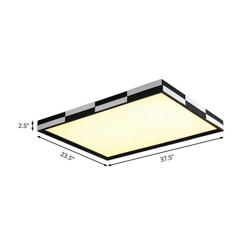 Plafonnier LED moderne en acrylique noir, lumière chaude/blanche, 16"/19,5"/37,5" de large
