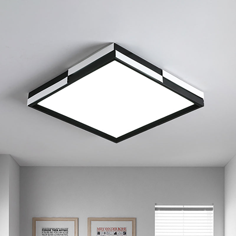 Plafonnier LED moderne en acrylique noir, lumière chaude/blanche, 16"/19,5"/37,5" de large
