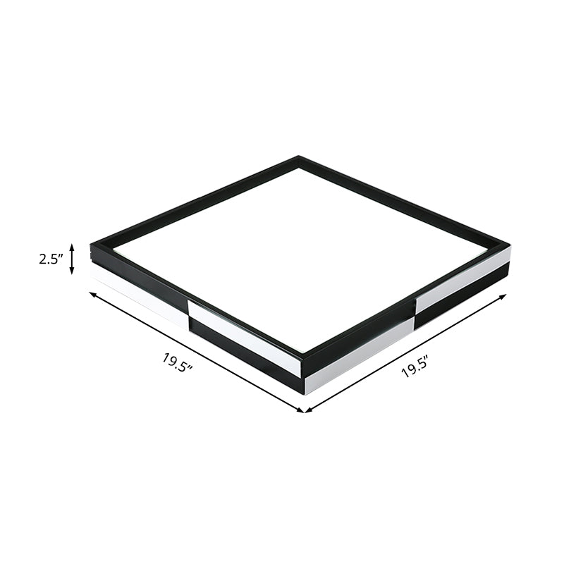Plafonnier LED moderne en acrylique noir, lumière chaude/blanche, 16"/19,5"/37,5" de large