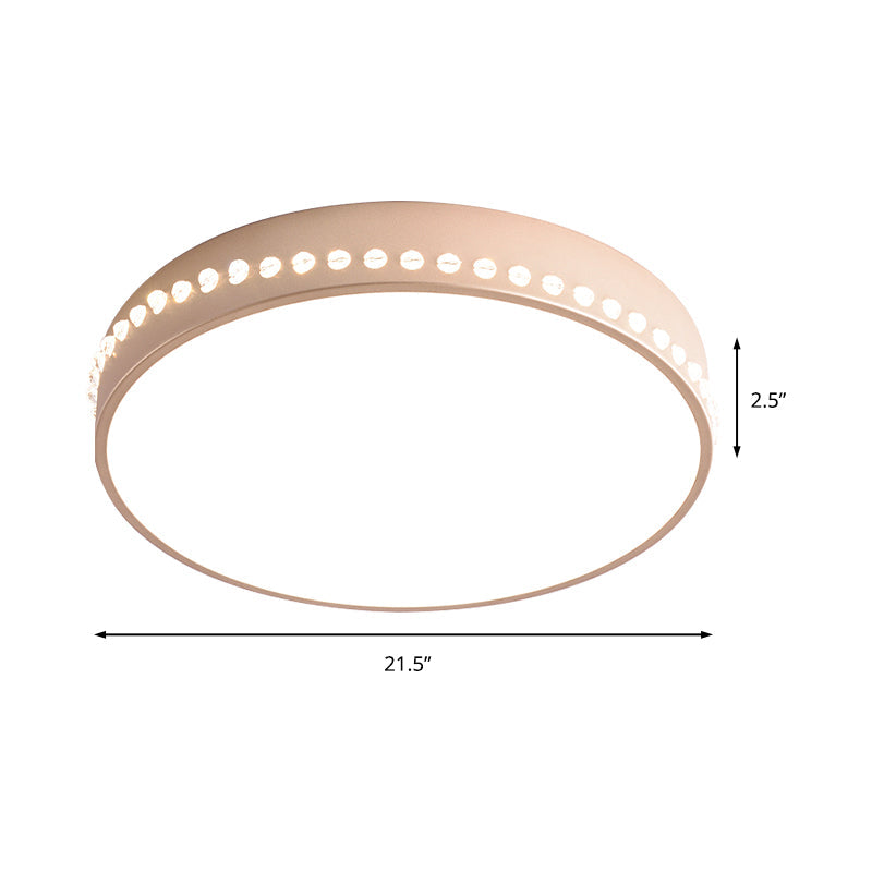 Modern Acrylic Flush Mount Drum Ceiling Light Fixture, LED, Black/White/Grey, Warm/White Light, 14"/18"/21.5" Dia