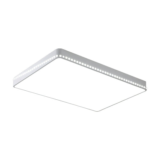 Modern Led Flush Mount Ceiling Light In White/Gold With Crystal Accents