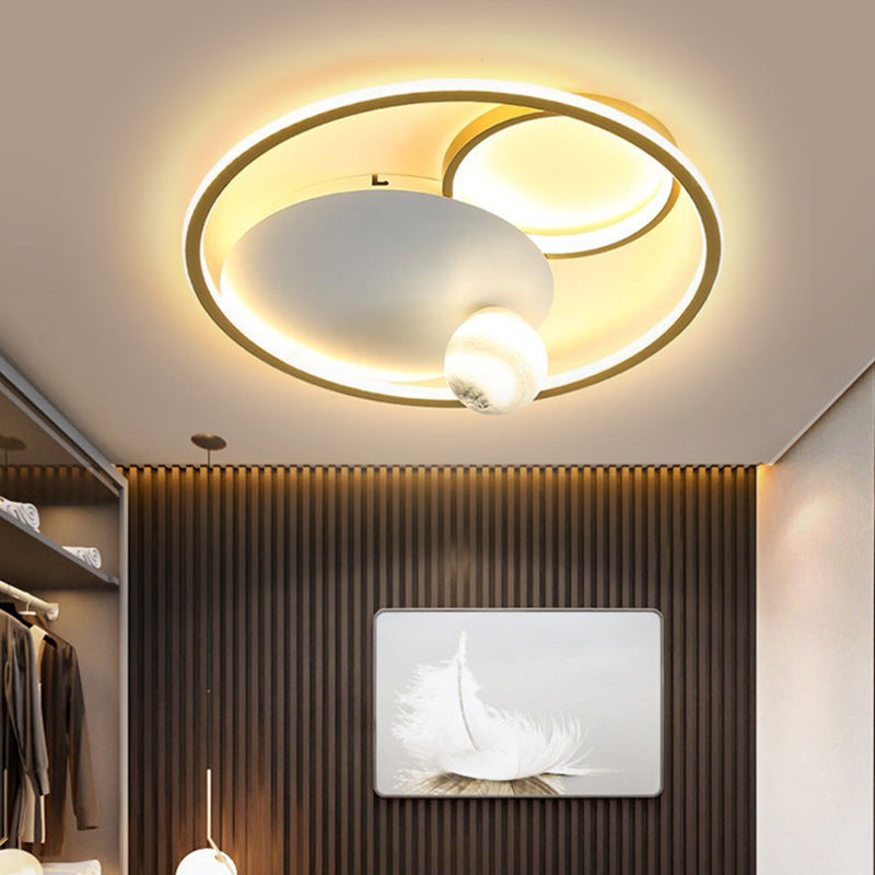 Gold LED Flush Mount Light Fixture for Bedroom - Simplicity and Style
