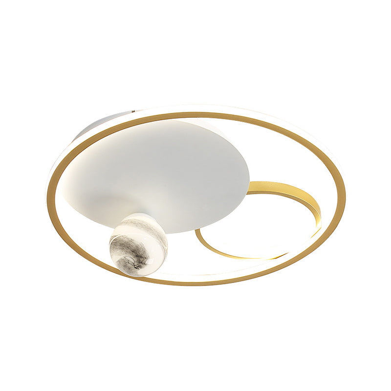 Gold LED Flush Mount Light Fixture for Bedroom - Simplicity and Style