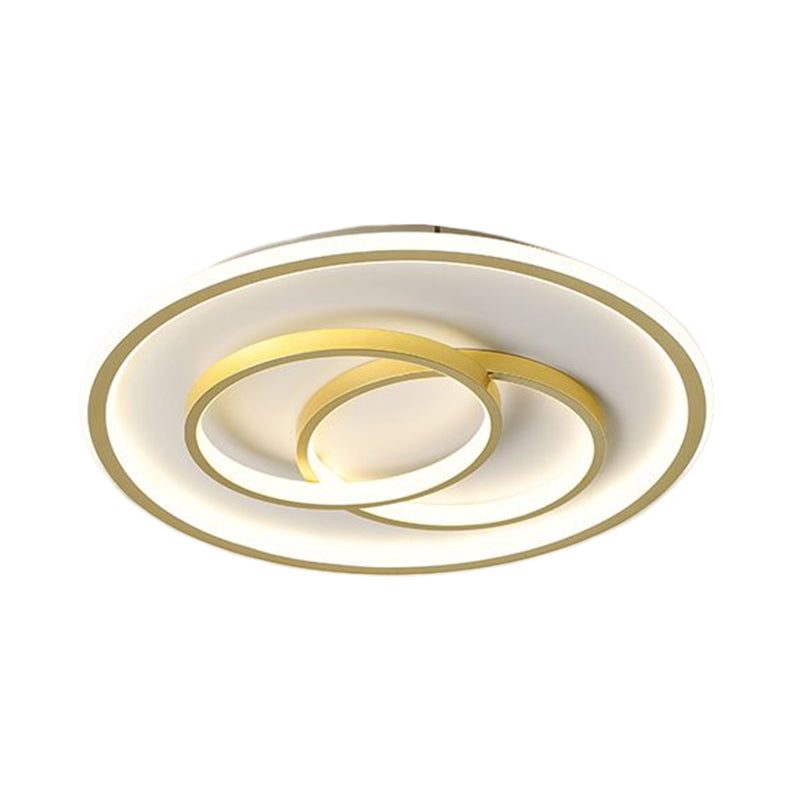 Black/Gold Metallic Crossed Ring LED Ceiling Light - Warm/White, 16.5"/20.5" W