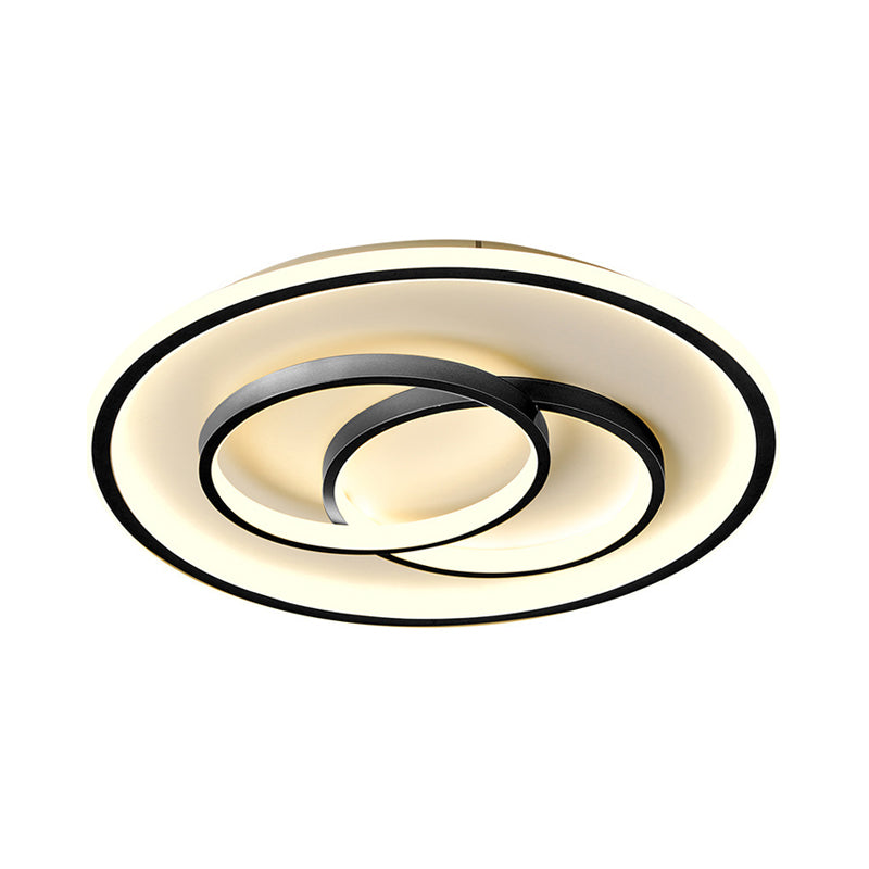 Black/Gold Metallic Crossed Ring LED Ceiling Light - Warm/White, 16.5"/20.5" W