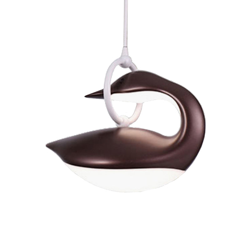 Swan Hanging LED Ceiling Light with Post Modern Acrylic Shade and 3 Light Settings