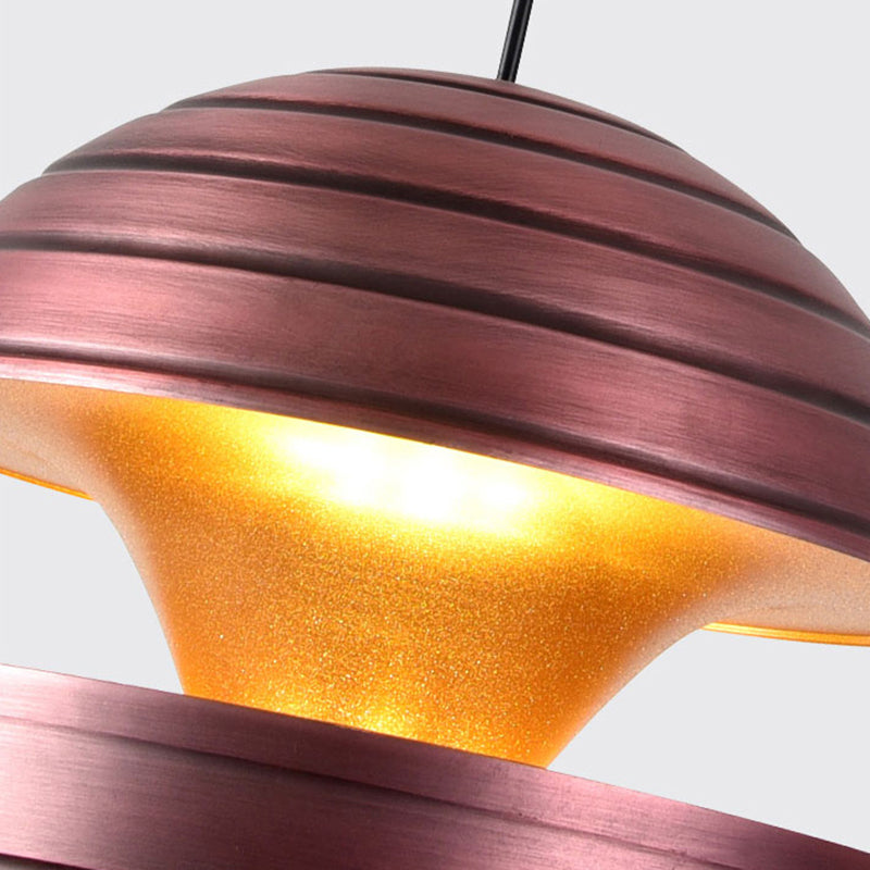Nordic Purple Globe Metal Pendant Ceiling Light - 1-Light Hanging Fixture for Dining Room