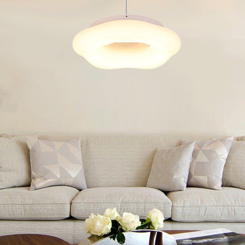 Cloud Drop Acrylic LED Pendant Ceiling Light for Living Room - 18"/21.5" Wide, White